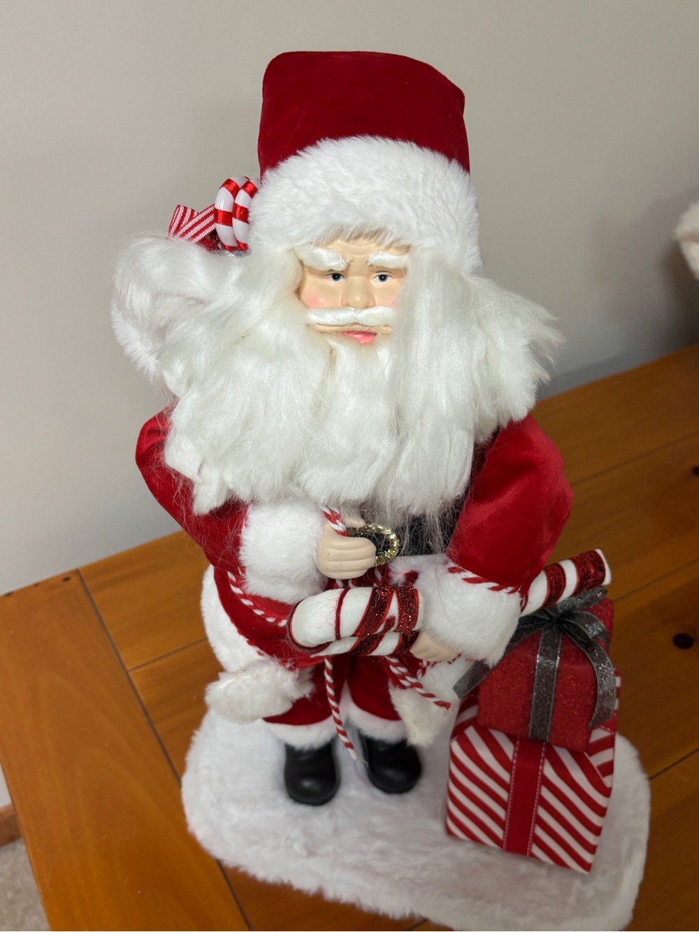 Santa Figurine with Candy Cane